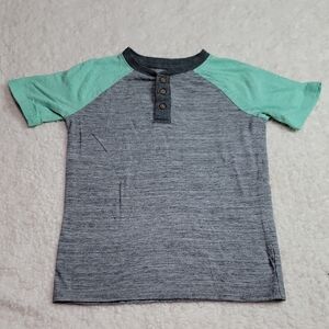 Sonoma 6 Henley Raglan Gray Mint Tee